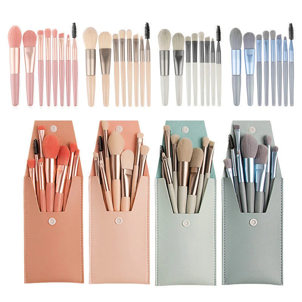 Brochas para maquillaje 8 unidades - 8Pcs Cosmetics Foundation Blush Powder Eyeshadow Blending Makeup