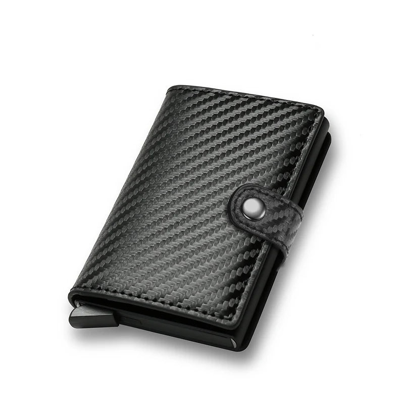 TARJETERO DE CUERO SINTETICO/ METAL CON BLOQUEO RFID
