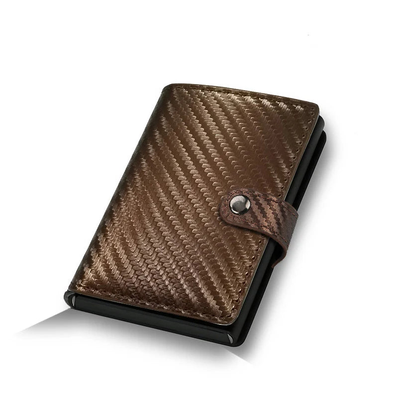 TARJETERO DE CUERO SINTETICO/ METAL CON BLOQUEO RFID