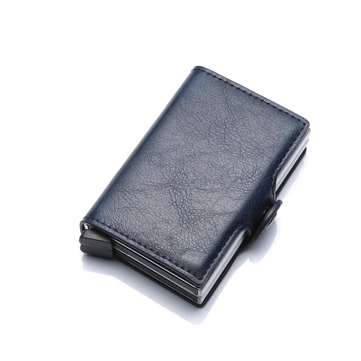 TARJETERO DE CUERO SINTETICO/ METAL CON BLOQUEO RFID, PARA 14 TARJETAS