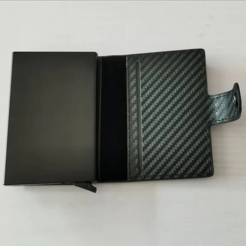 TARJETERO DE CUERO SINTETICO/ METAL CON BLOQUEO RFID