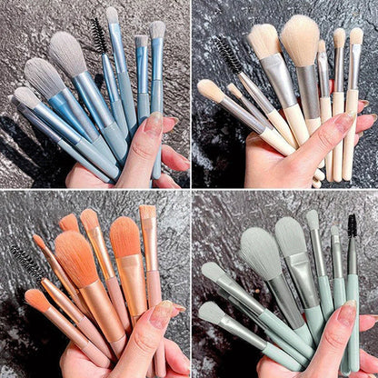 Brochas para maquillaje 8 unidades - 8Pcs Cosmetics Foundation Blush Powder Eyeshadow Blending Makeup