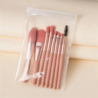 Brochas para maquillaje 8 unidades - 8Pcs Cosmetics Foundation Blush Powder Eyeshadow Blending Makeup