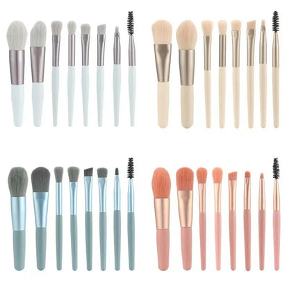 Brochas para maquillaje 8 unidades - 8Pcs Cosmetics Foundation Blush Powder Eyeshadow Blending Makeup