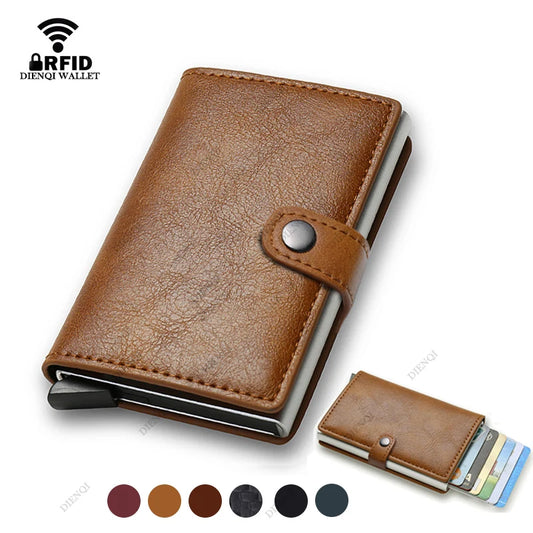 TARJETERO DE CUERO SINTETICO/ METAL CON BLOQUEO RFID